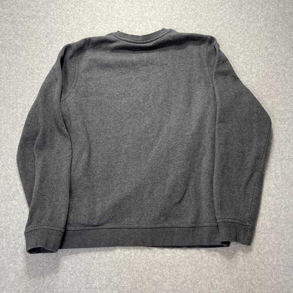 Nike Sweatshirt Mens Large Gray Crewneck Pullover Fleece Lined Cotton Blend Dark - Picture 4 of 8